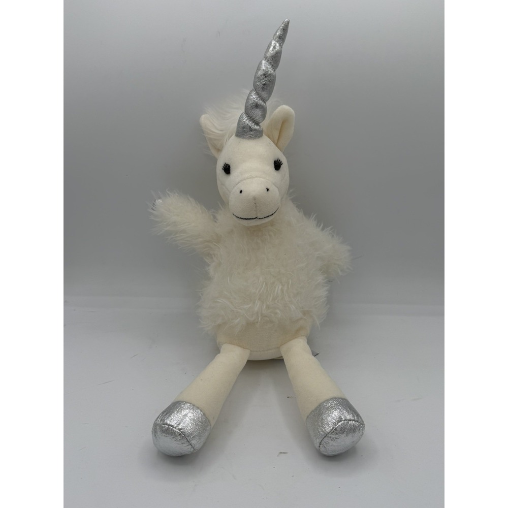 Jellycat "Pearl" the White & Silver Fuzzy Unicorn Plush Toy